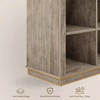 Libreria a 2 ripiani a 8 cubi, Libreria orizzontale in legno stile rustico/country, Armadietto libreria, Organizer contenitore