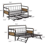 Acekool Daybed Doppio con Letto Estraibile - Divano Letto Salvaspazio e Letto per Ospiti