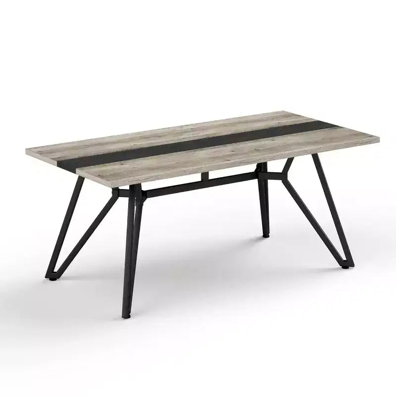Okak 70.9 Tavolo da pranzo rettangolare con venature in marmo, impermeabile, con gambe regolabili per 8 persone per cucina, ufficio