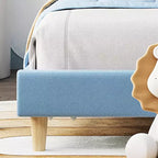 Letto a piattaforma singolo in velluto con testiera regolabile - Supporto a doghe in legno, nessun box spring necessario, rosa chiaro
