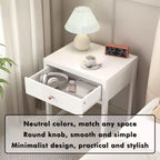 Table de chevet, table d'appoint minimaliste pour canapé, table d'appoint avec tiroir, blanc - ModernLuxe