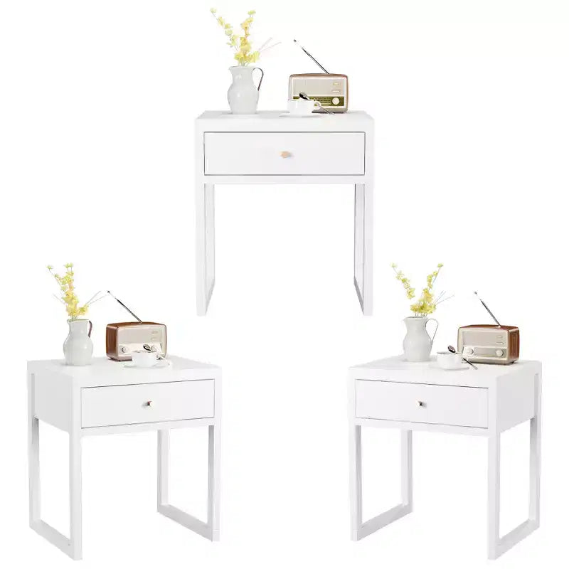 Table de chevet, table d'appoint minimaliste pour canapé, table d'appoint avec tiroir, blanc - ModernLuxe