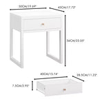 Table de chevet, table d'appoint minimaliste pour canapé, table d'appoint avec tiroir, blanc - ModernLuxe