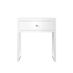 Table de chevet, table d'appoint minimaliste pour canapé, table d'appoint avec tiroir, blanc - ModernLuxe