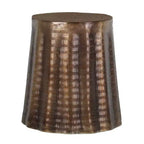 Table d'appoint ronde en aluminium Royal Hampton 19 avec motif martelé