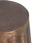 Table d'appoint ronde en aluminium Royal Hampton 19 avec motif martelé