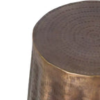 Table d'appoint ronde en aluminium Royal Hampton 19 avec motif martelé