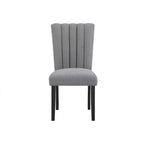 HomeRoots Gray Upholstered Tufted Velvet Dining Side Chair
