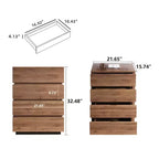 Gaoyangjiaju Cassettiera Moderna a 4 Cassetti - Comò Verticale con Finitura in Legno di Noce - Design Minimalista Senza Maniglie per Piccoli Spazi