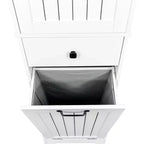 CLIHOME Mobile da Bagno per Lavanderia con 1 Armadietto e 1 Cassetto, Bianco