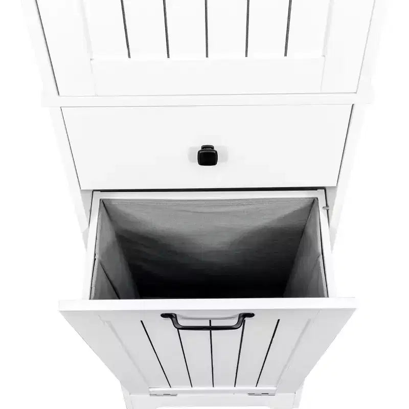 CLIHOME Mobile da Bagno per Lavanderia con 1 Armadietto e 1 Cassetto, Bianco