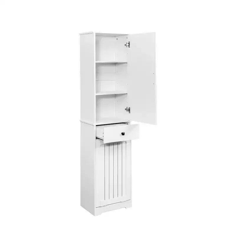 CLIHOME Mobile da Bagno per Lavanderia con 1 Armadietto e 1 Cassetto, Bianco