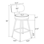 Dyonery, Set di 2 Sgabelli da Bar, Altezza 66 cm, Girevoli, in Stile Moderno di Metà Secolo, con Schienale, Base in Metallo, Similpelle - Verde