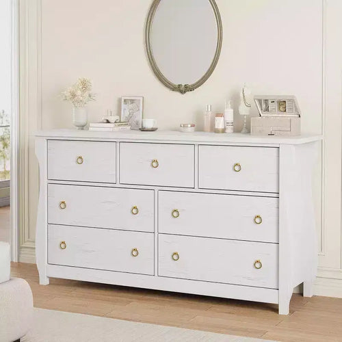 54 Wide 7-Drawer Dresser - Freestanding Storage for Bedroom Living Room Entryway