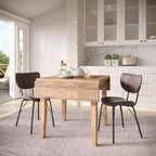 Jofran, sedia da pranzo imbottita in similpelle contemporanea moderna con schienale diviso (set da 2)