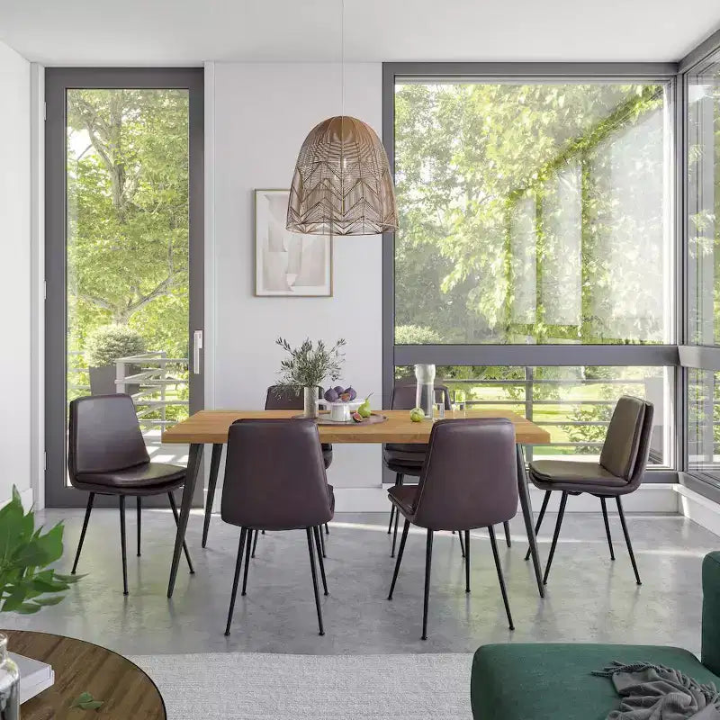 Jofran, Draper Sedia da pranzo Mid-Century Modern in ecopelle (Set da 4)