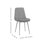 Jofran, Draper Sedia da pranzo Mid-Century Modern in ecopelle (Set da 4)