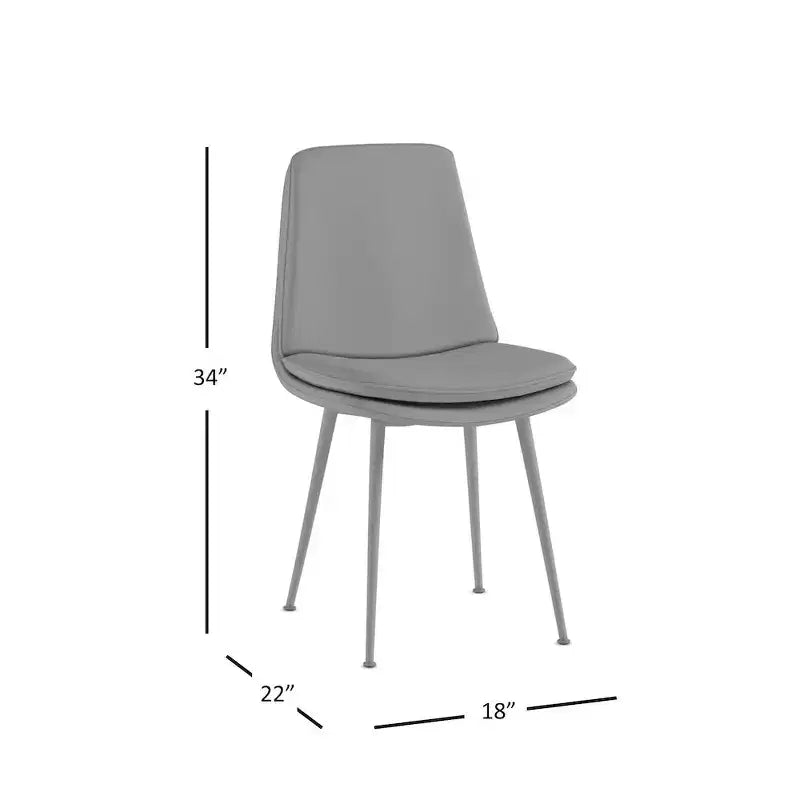 Jofran, Draper Sedia da pranzo Mid-Century Modern in ecopelle (Set da 4)