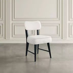 Sedia da pranzo Jofran Wes in tessuto bouclé Mid-Century Modern (set da 2)