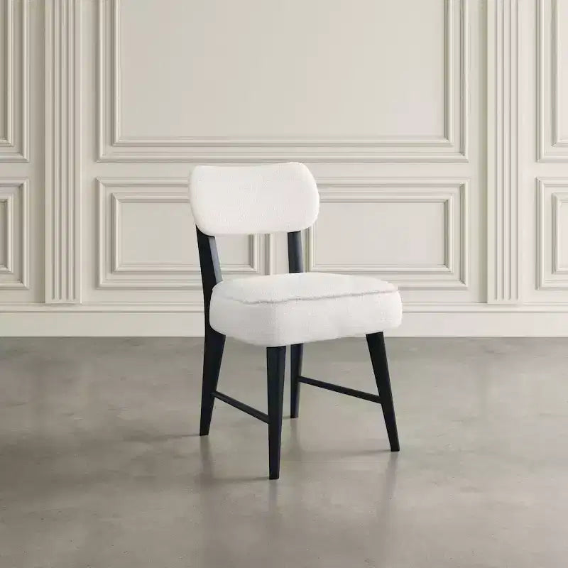 Sedia da pranzo Jofran Wes in tessuto bouclé Mid-Century Modern (set da 2)