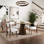 Sedia da pranzo Jofran Wes in tessuto bouclé Mid-Century Modern (set da 2)