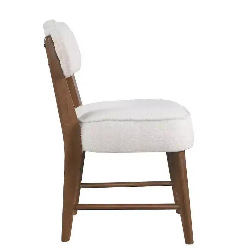 Sedia da pranzo Jofran Wes in tessuto bouclé Mid-Century Modern (set da 2)