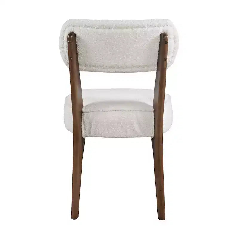 Sedia da pranzo Jofran Wes in tessuto bouclé Mid-Century Modern (set da 2)