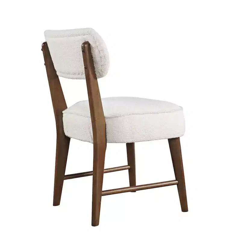 Sedia da pranzo Jofran Wes in tessuto bouclé Mid-Century Modern (set da 2)