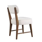 Sedia da pranzo Jofran Wes in tessuto bouclé Mid-Century Modern (set da 2)