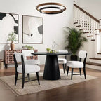 Sedia da pranzo Jofran Wes in tessuto bouclé Mid-Century Modern (set da 2)