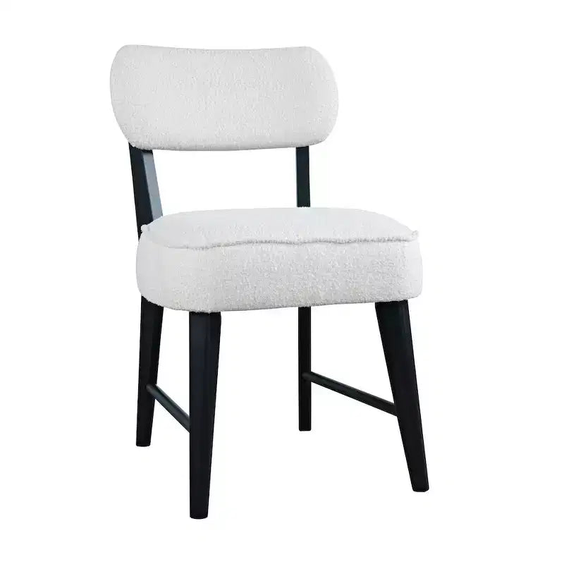 Sedia da pranzo Jofran Wes in tessuto bouclé Mid-Century Modern (set da 2)