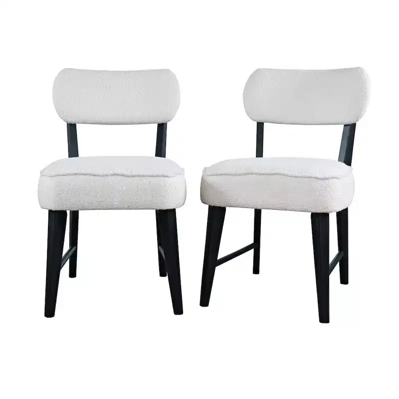 Sedia da pranzo Jofran Wes in tessuto bouclé Mid-Century Modern (set da 2)