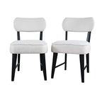 Sedia da pranzo Jofran Wes in tessuto bouclé Mid-Century Modern (set da 2)