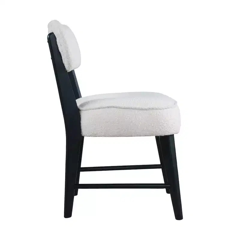 Sedia da pranzo Jofran Wes in tessuto bouclé Mid-Century Modern (set da 2)