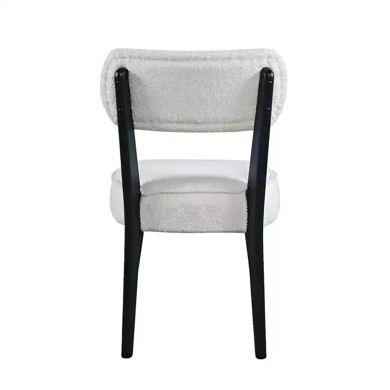 Sedia da pranzo Jofran Wes in tessuto bouclé Mid-Century Modern (set da 2)
