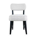 Sedia da pranzo Jofran Wes in tessuto bouclé Mid-Century Modern (set da 2)