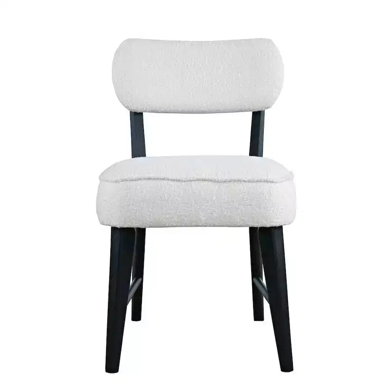 Sedia da pranzo Jofran Wes in tessuto bouclé Mid-Century Modern (set da 2)