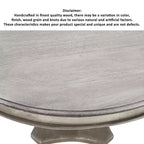 Tavolo da Pranzo Royal Hampton da 42 Pollici, Realizzato Artigianalmente in Legno di Mango, Base a Piedistallo, Piano Rotondo Modellato
