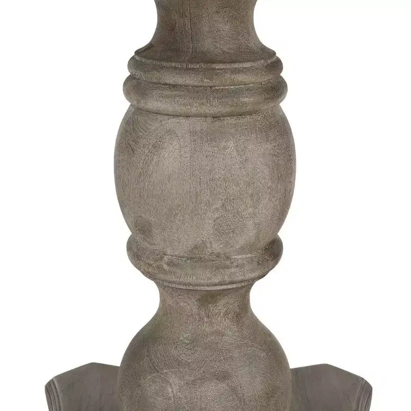 Tavolo da Pranzo Royal Hampton da 42 Pollici, Realizzato Artigianalmente in Legno di Mango, Base a Piedistallo, Piano Rotondo Modellato