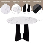 Set da pranzo rotondo da 5 pezzi per 4 persone, tavolo da pranzo moderno in marmo e 4 sedie imbottite con schienale alto