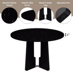 Set da pranzo rotondo da 5 pezzi per 4 persone, tavolo da pranzo moderno in marmo e 4 sedie imbottite con schienale alto
