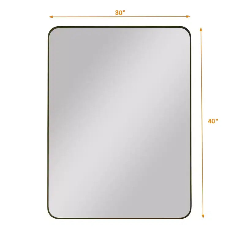 Specchio da parete rettangolare nero 30x40 pollici con cornice in metallo