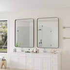 Specchio da parete rettangolare nero 30x40 pollici con cornice in metallo