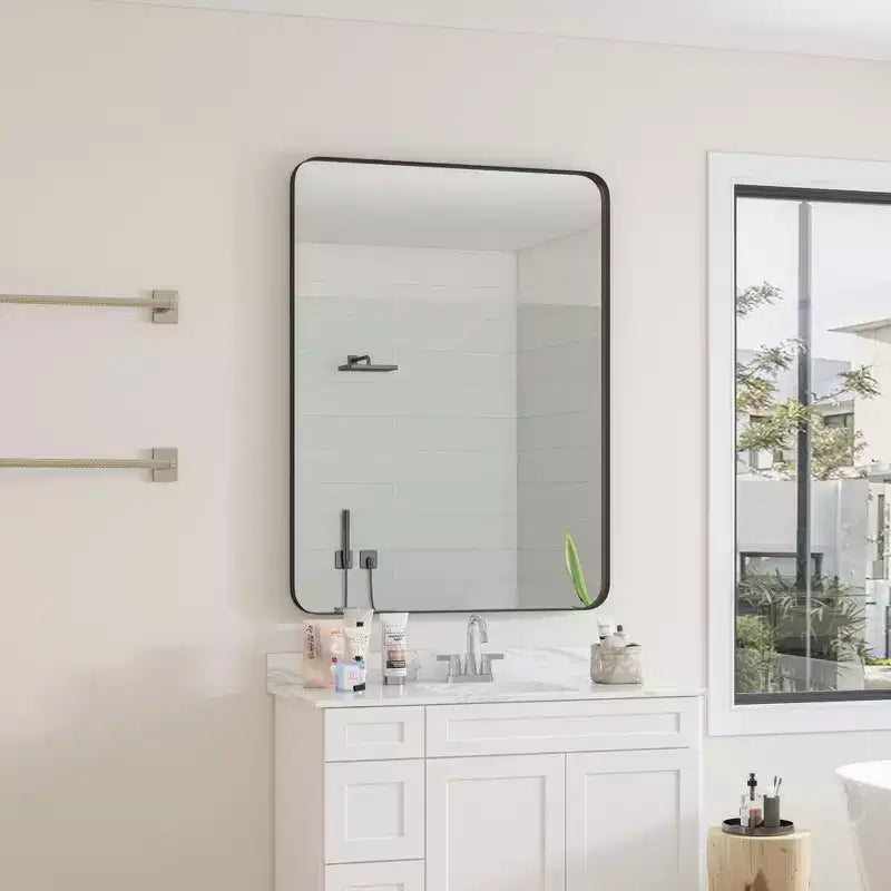 Specchio da parete rettangolare nero 30x40 pollici con cornice in metallo