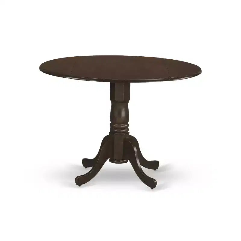 HomeStock Belmont, set da pranzo di 3 pezzi, con base a piedistallo, tavolo rotondo e sedia senza braccioli, espresso