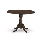 HomeStock Belmont, set da pranzo di 3 pezzi, con base a piedistallo, tavolo rotondo e sedia senza braccioli, espresso