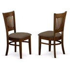HomeStock Belmont, set da pranzo di 3 pezzi, con base a piedistallo, tavolo rotondo e sedia senza braccioli, espresso