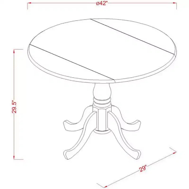 HomeStock Belmont, set da pranzo di 3 pezzi, con base a piedistallo, tavolo rotondo e sedia senza braccioli, espresso