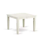 HomeStock Belmont Set da pranzo 7 pezzi include un tavolo da cucina rettangolare, prolunga a farfalla, sei sedie da pranzo con schienale a doghe verticali e seduta in lino, finitura bianca