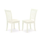 HomeStock Belmont Set da pranzo 7 pezzi include un tavolo da cucina rettangolare, prolunga a farfalla, sei sedie da pranzo con schienale a doghe verticali e seduta in lino, finitura bianca